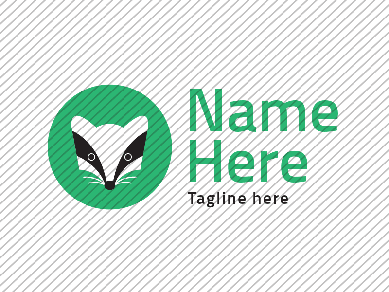 Predesigned Badger logo by Aga Grandowicz. Horizontal 1.