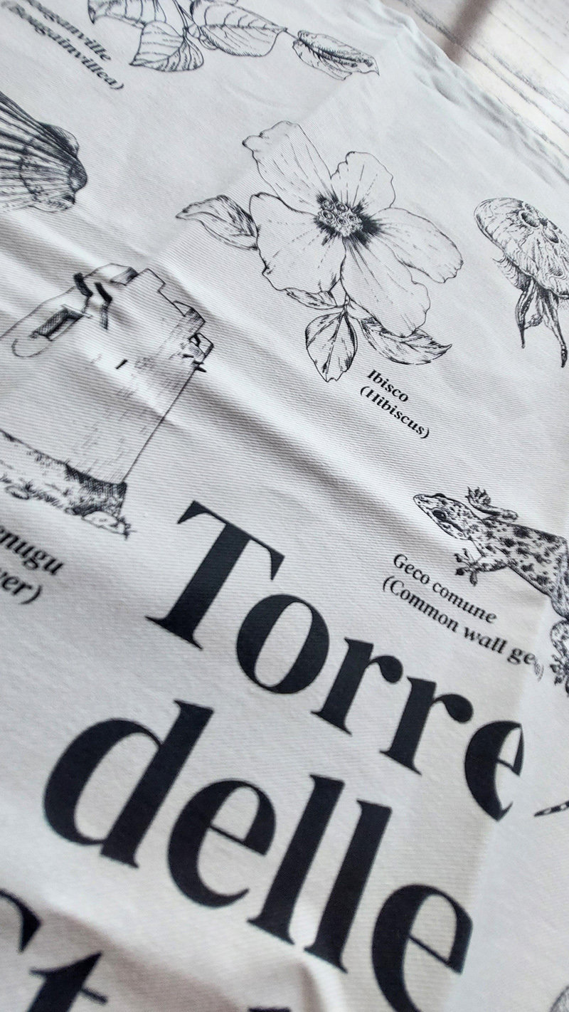 Torre delle Stelle Tea Towel – Illustrated Sardinian Nature & Culture
