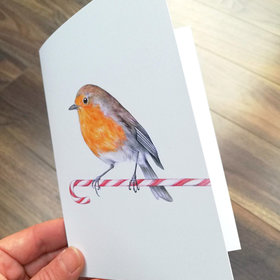 A6 CARD – Christmas robin