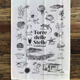 Torre delle Stelle Tea Towel – Illustrated Sardinian Nature & Culture