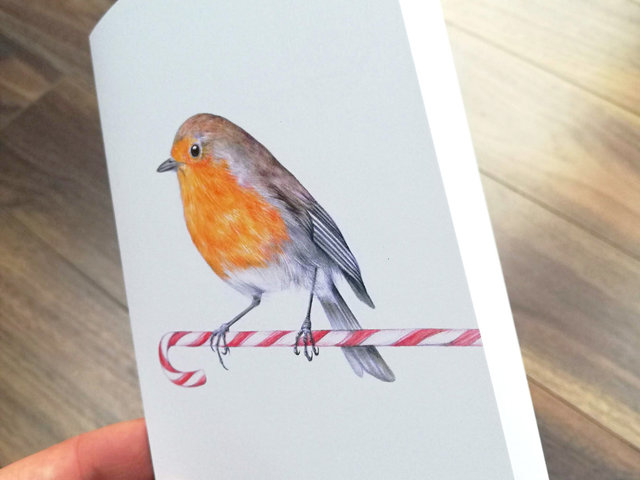 A6 CARD – Christmas robin